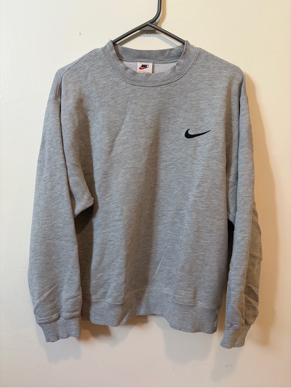 Nike Gray Crewneck Sweatshirt with Black Swoosh